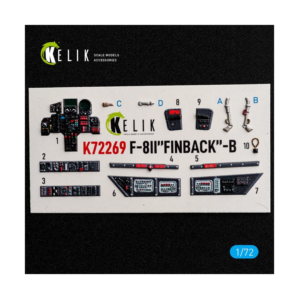 F-8II Finback-B - interior 3D decals for Trumpeter, 1/72 - Kelik K7... F-8II Finback-B - interior 3D decals for Trumpeter, 1/72 - Kelik K7...