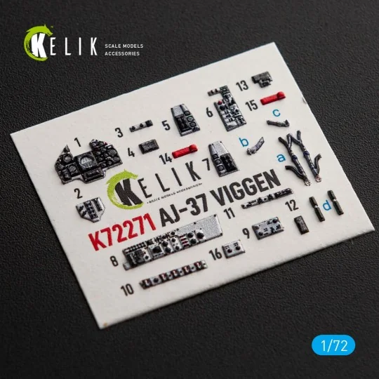 AJ-37 Viggen - interior 3D decals for Special Hobby, 1/72 - Kelik K... AJ-37 Viggen - interior 3D decals for Special Hobby, 1/72 - Kelik K...