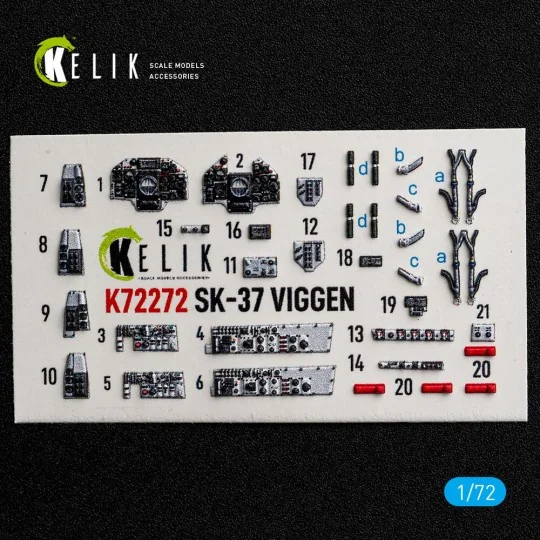 SK-37 Viggen - interior 3D decals for Special Hobby, 1/72 - Kelik K... SK-37 Viggen - interior 3D decals for Special Hobby, 1/72 - Kelik K...