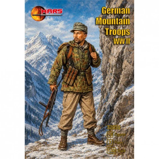 WWII German Mountain Troops, 1/32 - Mars Figures MS32055 WWII German Mountain Troops, 1/32 - Mars Figures MS32055