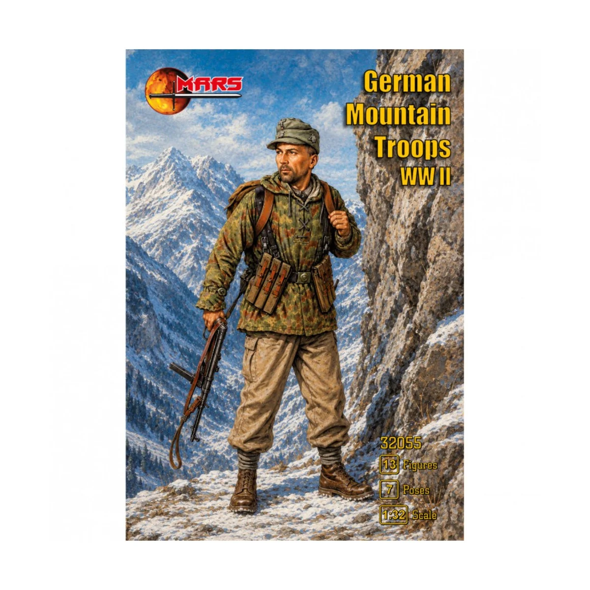 WWII German Mountain Troops, 1/32 - Mars Figures MS32055 WWII German Mountain Troops, 1/32 - Mars Figures MS32055