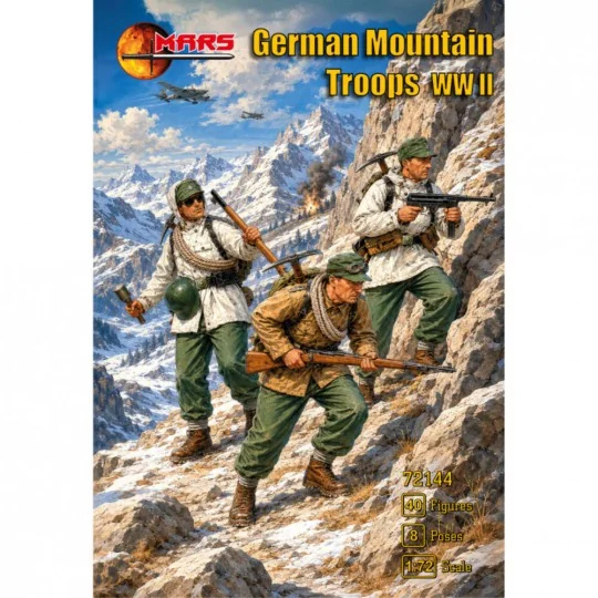 WWII German Mountain Troops, 1/72 - Mars Figures MS72144 WWII German Mountain Troops, 1/72 - Mars Figures MS72144
