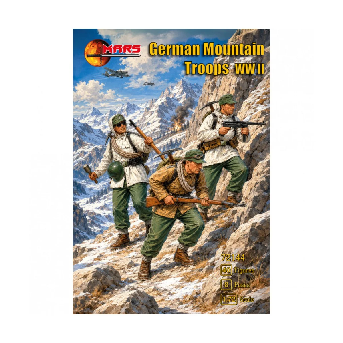 WWII German Mountain Troops, 1/72 - Mars Figures MS72144 WWII German Mountain Troops, 1/72 - Mars Figures MS72144