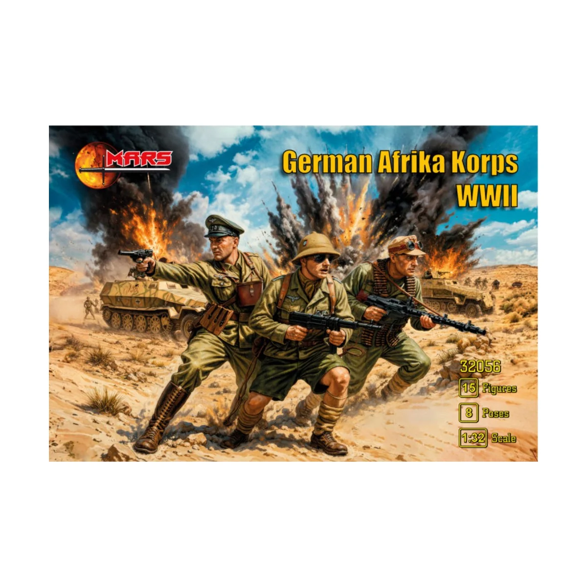 WWII German Afrika Korps, 1/32 - Mars Figures MS32056 WWII German Afrika Korps, 1/32 - Mars Figures MS32056