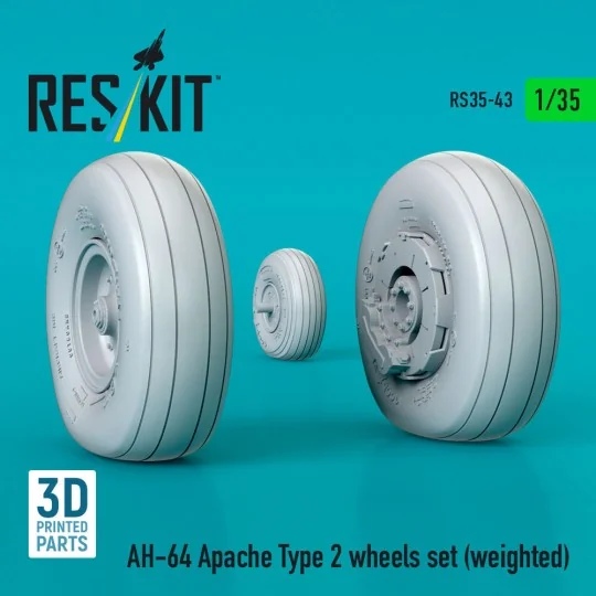 AH-64 Apache type 2 wheels set (weighted) (3D Printed), 1/35 - ResK... AH-64 Apache type 2 wheels set (weighted) (3D Printed), 1/35 - ResK...