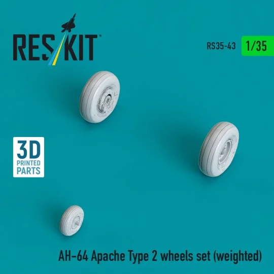 AH-64 Apache type 2 wheels set (weighted) (3D Printed), 1/35 - ResK... AH-64 Apache type 2 wheels set (weighted) (3D Printed), 1/35 - ResK...