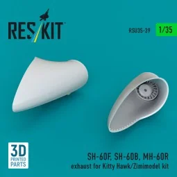 SH-60F, SH-60B, MH-60R exhaust (3D Printed) for Kitty Hawk / Zimi M... 2