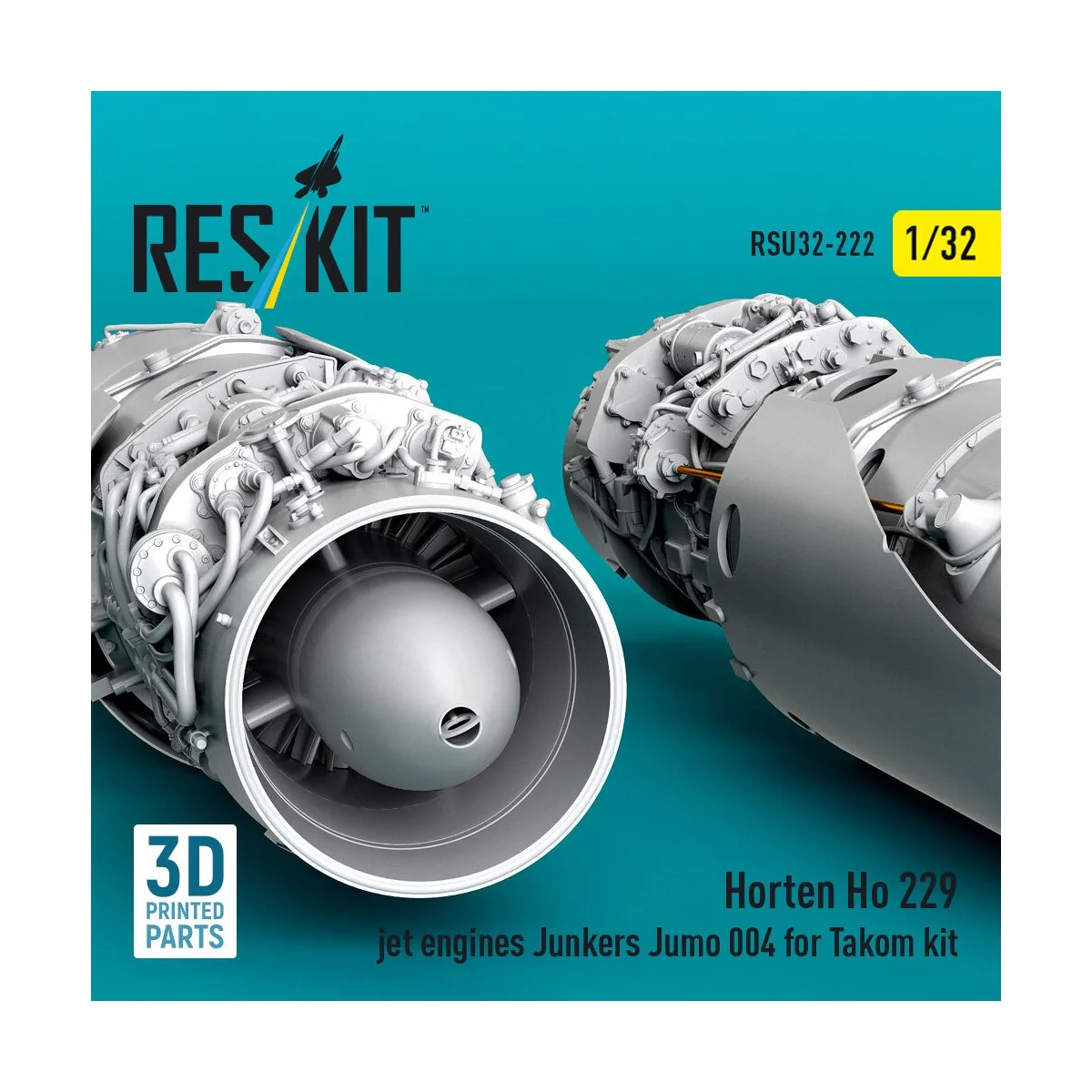 Horten Ho 229 jet engines Junkers Jumo 004 (2 pcs) (3D Printed) for... Horten Ho 229 jet engines Junkers Jumo 004 (2 pcs) (3D Printed) for...