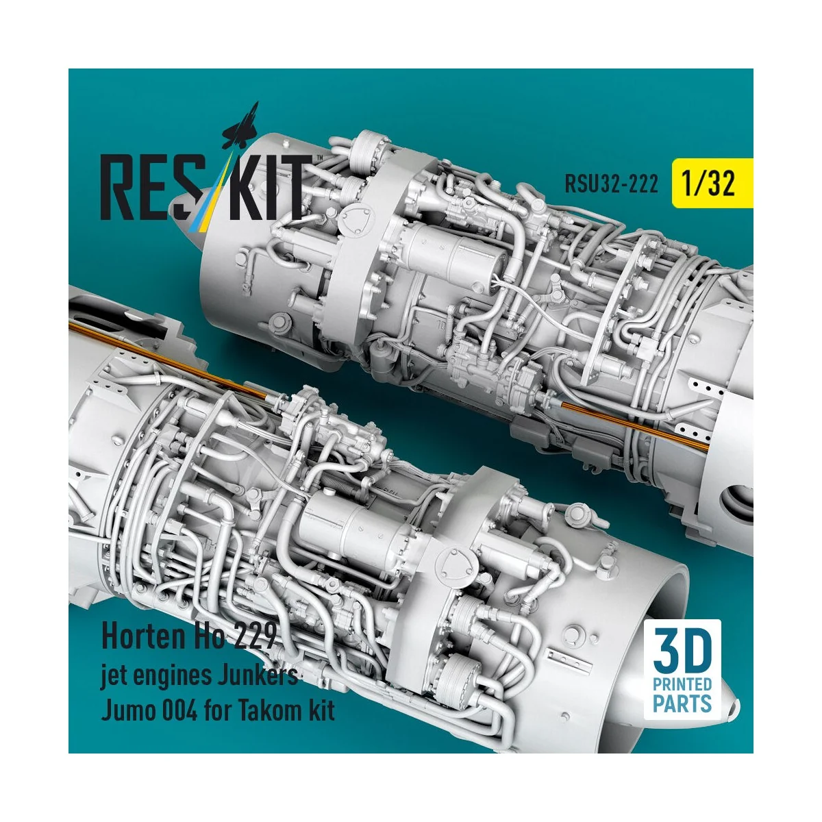 Horten Ho 229 jet engines Junkers Jumo 004 (2 pcs) (3D Printed) for... Horten Ho 229 jet engines Junkers Jumo 004 (2 pcs) (3D Printed) for...