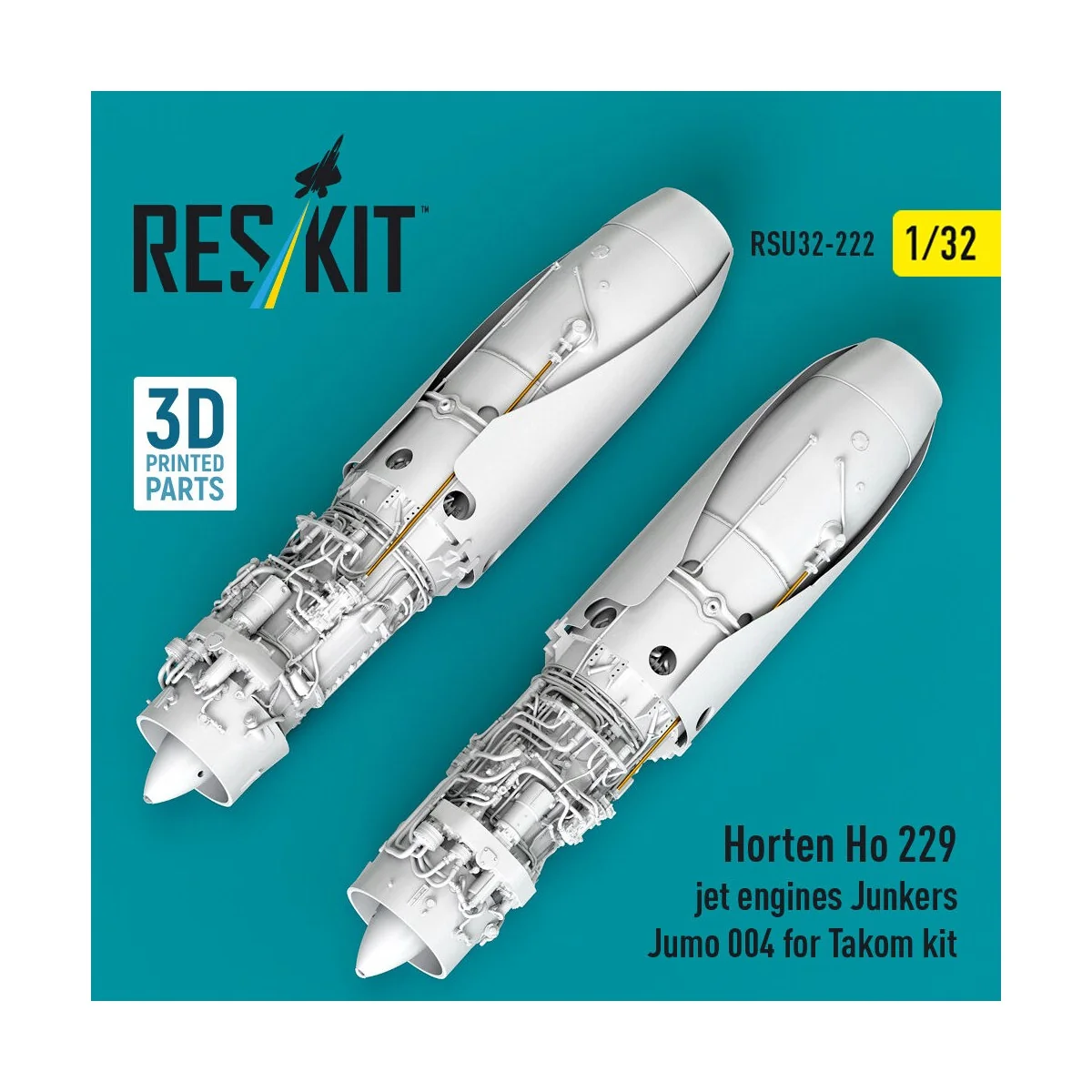 Horten Ho 229 jet engines Junkers Jumo 004 (2 pcs) (3D Printed) for... Horten Ho 229 jet engines Junkers Jumo 004 (2 pcs) (3D Printed) for...