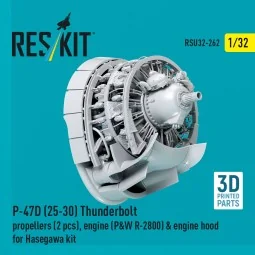 P-47D (25-30) Thunderbolt propellers (2 pcs), engine (P&W R-2800) &...
