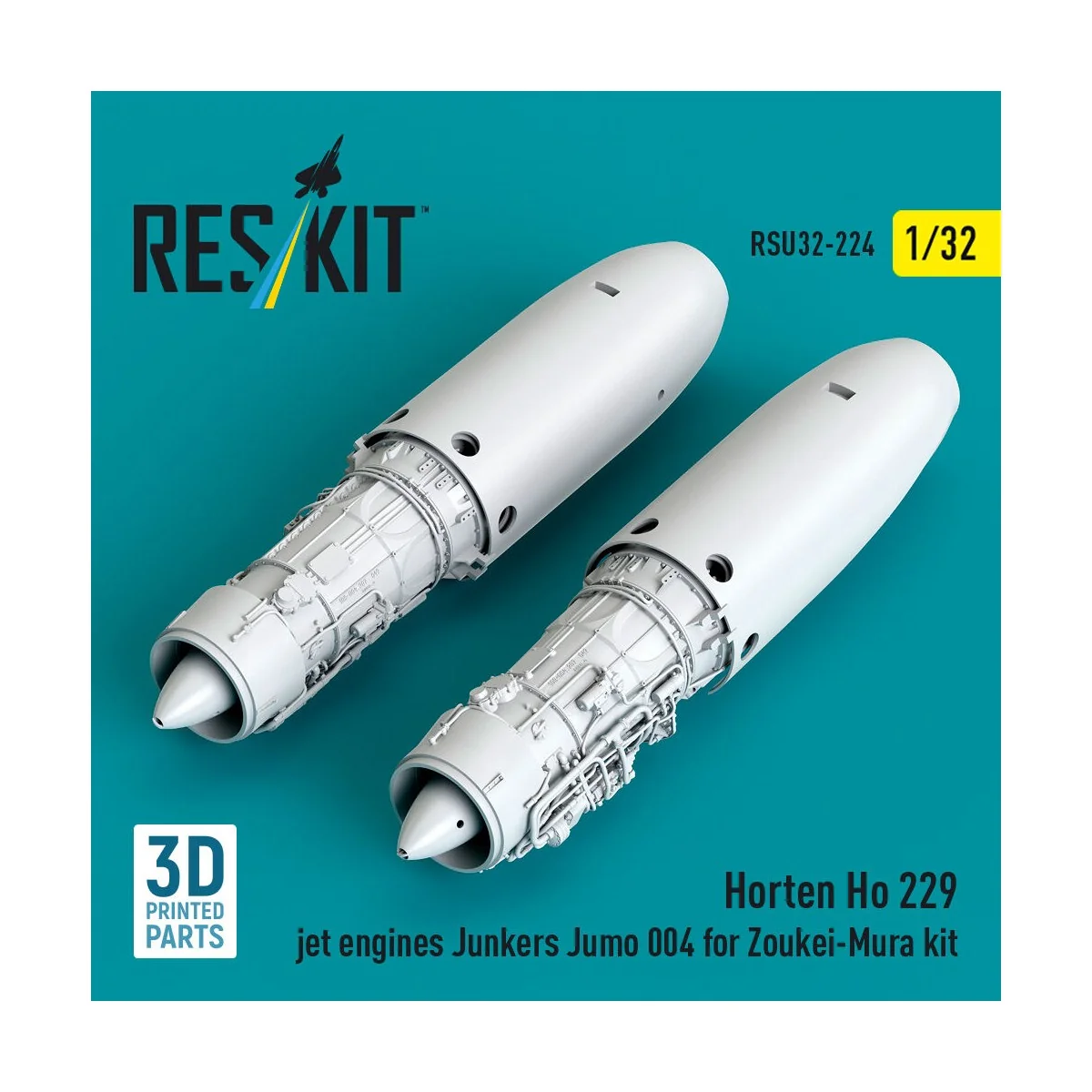 Horten Ho 229 jet engines Junkers Jumo 004 (2 pcs) (3D Printed) for... Horten Ho 229 jet engines Junkers Jumo 004 (2 pcs) (3D Printed) for...