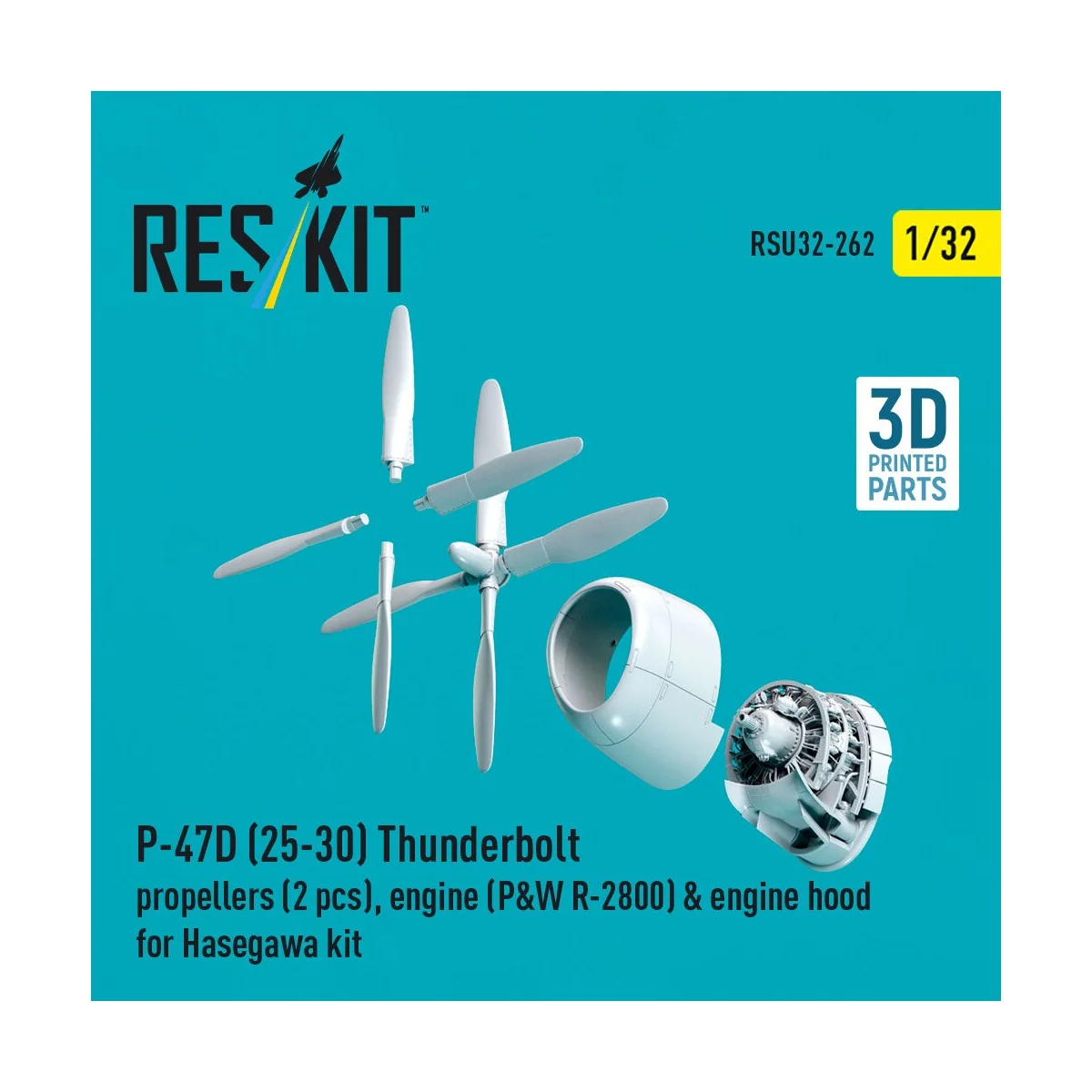 P-47D (25-30) Thunderbolt propellers (2 pcs), engine (P&W R-2800) &... P-47D (25-30) Thunderbolt propellers (2 pcs), engine (P&W R-2800) &...