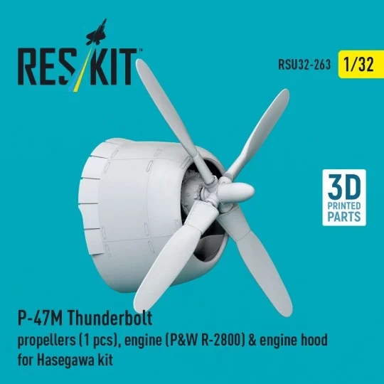 P-47M Thunderbolt propeller (1 pcs), engine (P&W R-2800) & engine h... P-47M Thunderbolt propeller (1 pcs), engine (P&W R-2800) & engine h...