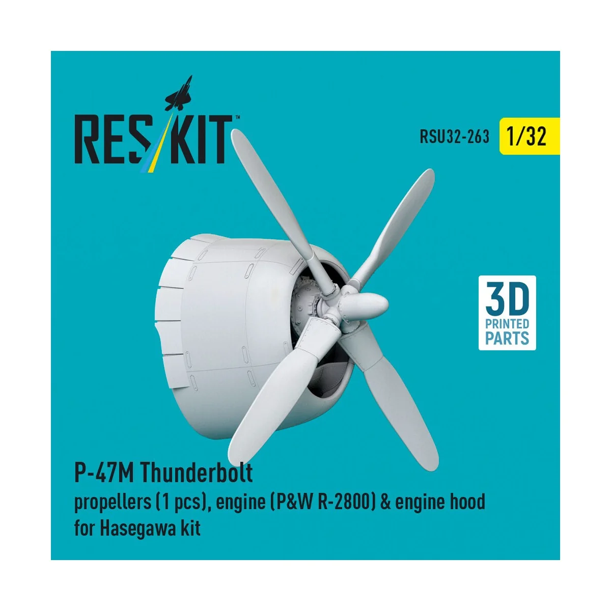 P-47M Thunderbolt propeller (1 pcs), engine (P&W R-2800) & engine h... P-47M Thunderbolt propeller (1 pcs), engine (P&W R-2800) & engine h...