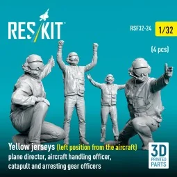 Yellow jerseys (Left position from the aircraft) plane director, ai...