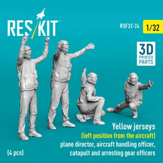 Yellow jerseys (Left position from the aircraft) plane director, ai... Yellow jerseys (Left position from the aircraft) plane director, ai...