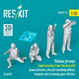 Yellow jerseys (Right position from the aircraft) plane director, a... 2