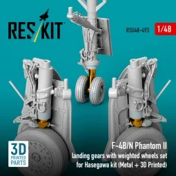 F-4B/N Phantom II landing gear with weighted wheels set (Metal + 3D...