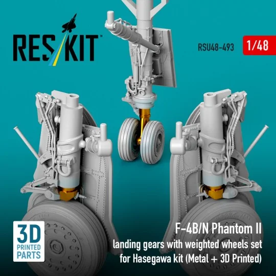 F-4B/N Phantom II landing gear with weighted wheels set (Metal + 3D... F-4B/N Phantom II landing gear with weighted wheels set (Metal + 3D...
