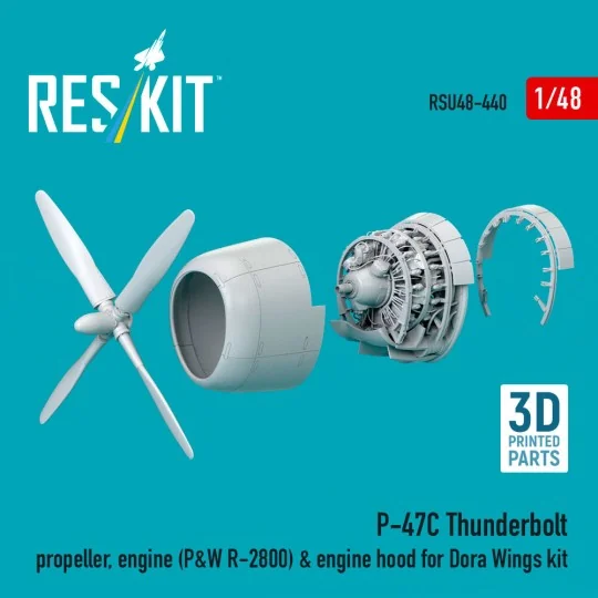 P-47C Thunderbolt propeller, engine (P&W R-2800) & engine hood (3D ... P-47C Thunderbolt propeller, engine (P&W R-2800) & engine hood (3D ...
