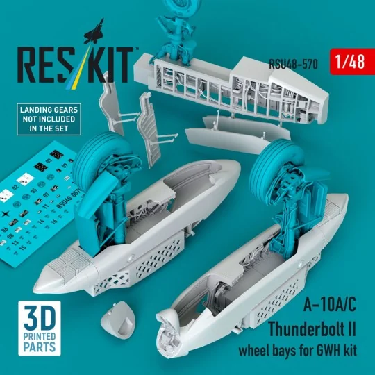 A-10A/C Thunderbolt II wheel bays (3D Printed) for Great Wall Hobby... A-10A/C Thunderbolt II wheel bays (3D Printed) for Great Wall Hobby...