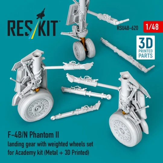 F-4B/N Phantom II landing gear with weighted wheels set (Metal + 3D... F-4B/N Phantom II landing gear with weighted wheels set (Metal + 3D...