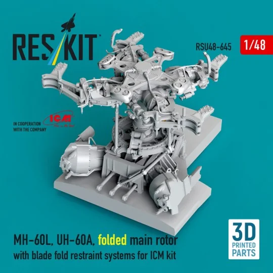 MH-60L, UH-60A, folded main rotor with blade fold restraint systems... MH-60L, UH-60A, folded main rotor with blade fold restraint systems...