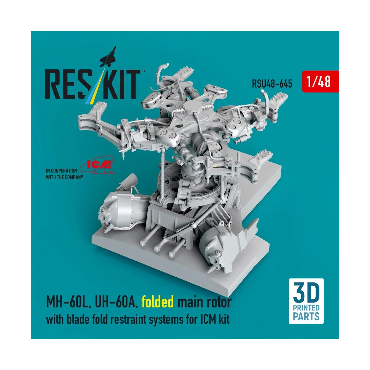 MH-60L, UH-60A, folded main rotor with blade fold restraint systems... MH-60L, UH-60A, folded main rotor with blade fold restraint systems...