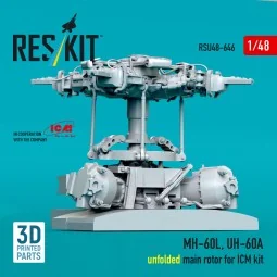 MH-60L, UH-60A, unfolded main rotor (3D Printed) for ICM, 1/48 - Re...