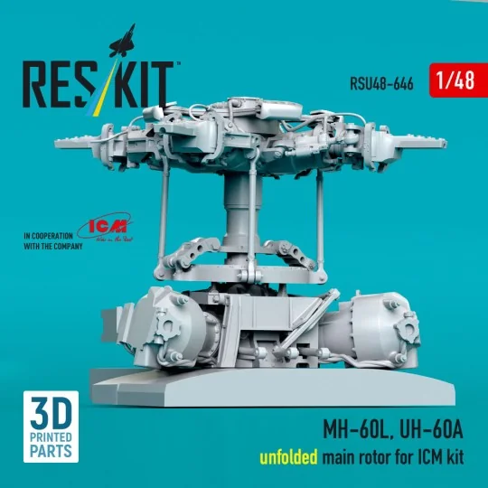 MH-60L, UH-60A, unfolded main rotor (3D Printed) for ICM, 1/48 - Re... MH-60L, UH-60A, unfolded main rotor (3D Printed) for ICM, 1/48 - Re...