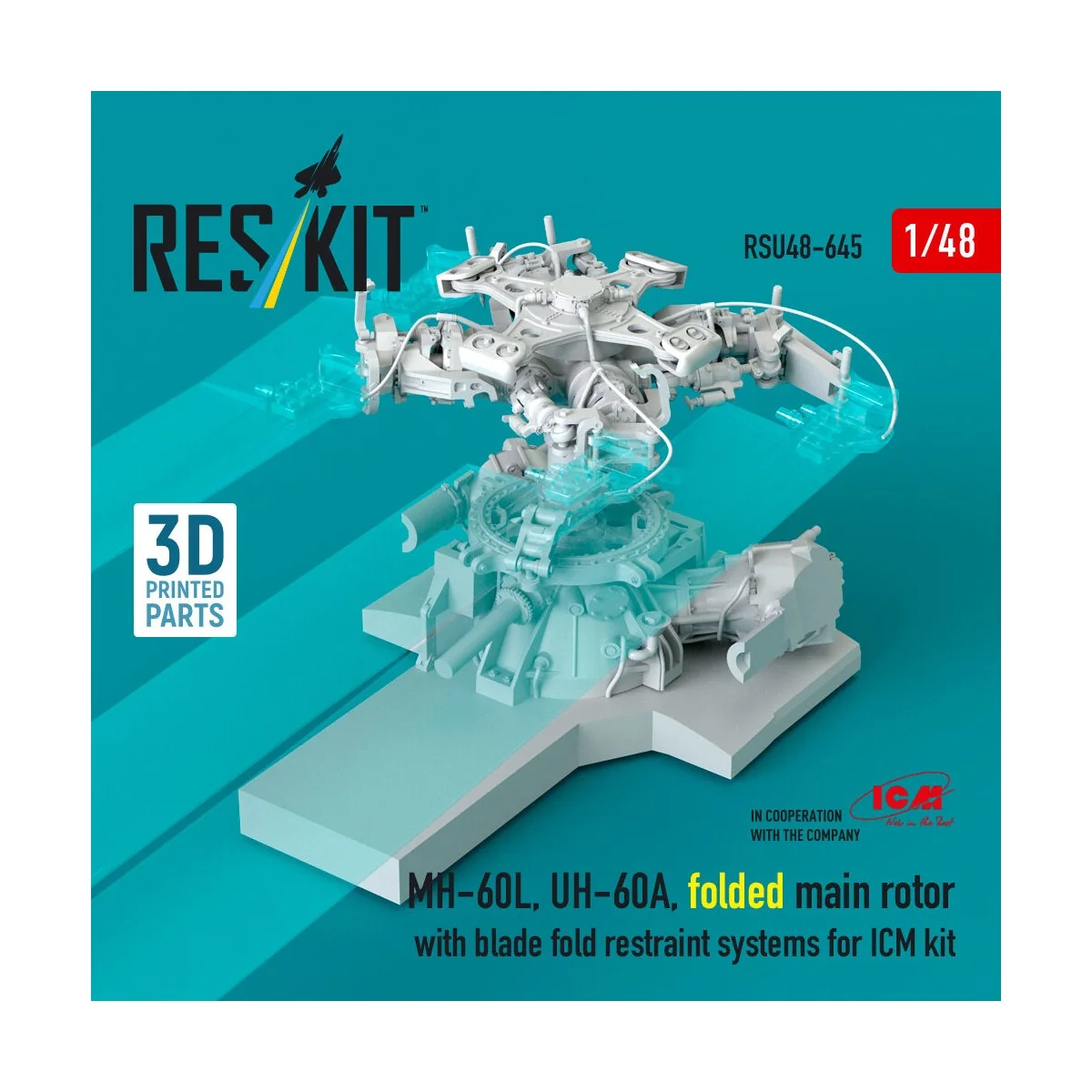 MH-60L, UH-60A, folded main rotor with blade fold restraint systems... MH-60L, UH-60A, folded main rotor with blade fold restraint systems...