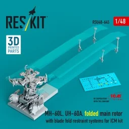 MH-60L, UH-60A, folded main rotor with blade fold restraint systems...