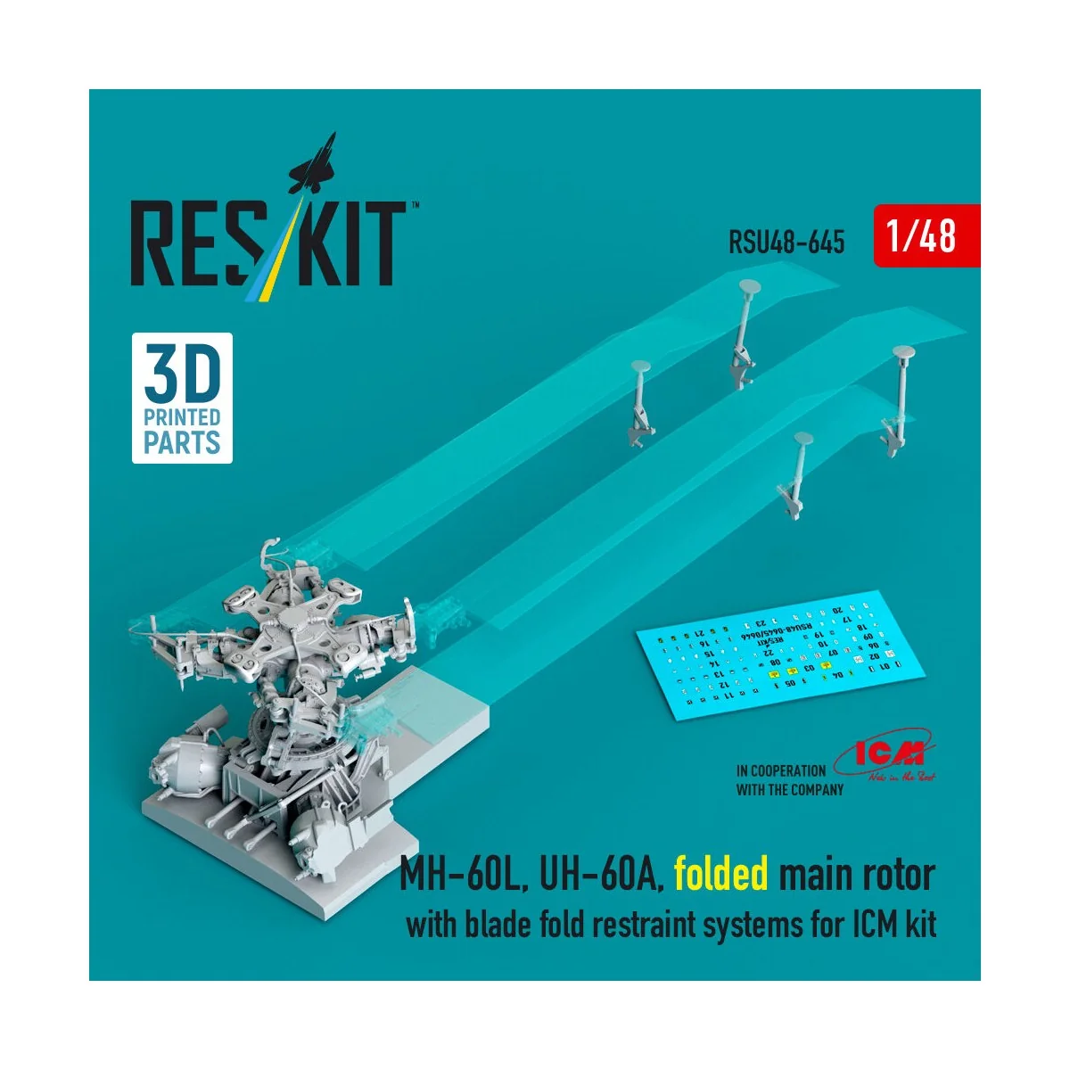 MH-60L, UH-60A, folded main rotor with blade fold restraint systems... MH-60L, UH-60A, folded main rotor with blade fold restraint systems...
