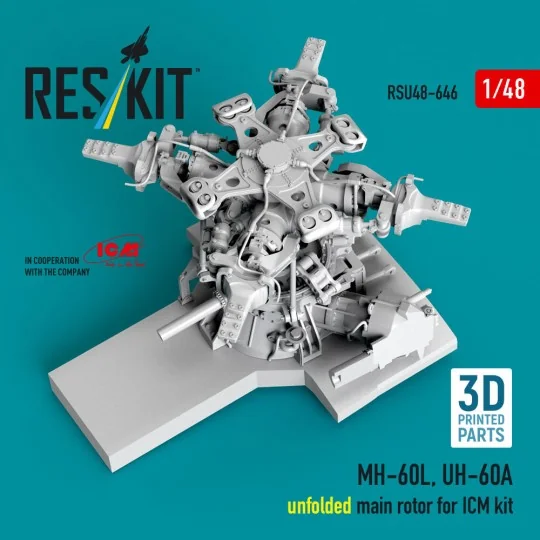 MH-60L, UH-60A, unfolded main rotor (3D Printed) for ICM, 1/48 - Re... MH-60L, UH-60A, unfolded main rotor (3D Printed) for ICM, 1/48 - Re...