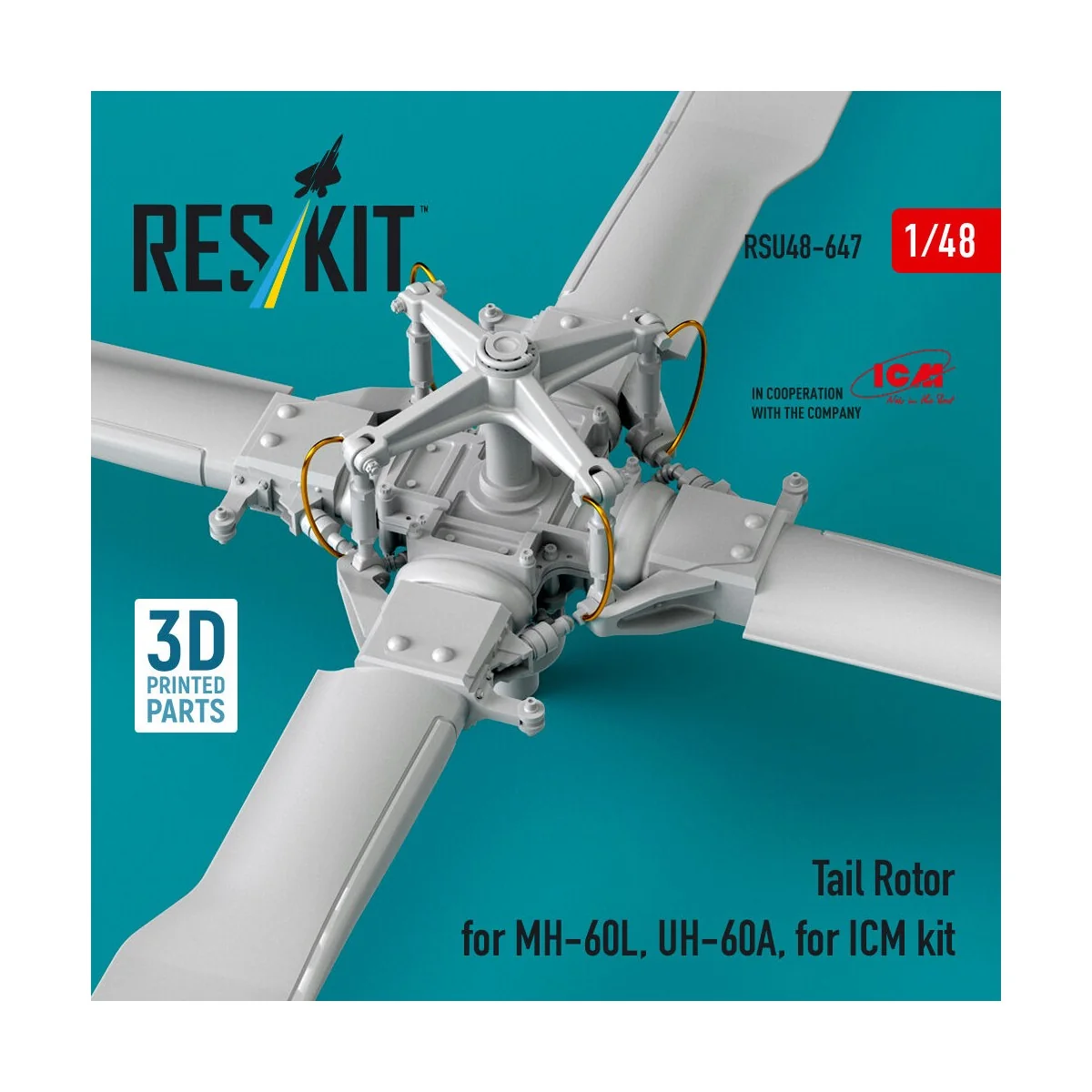 Tail Rotor for MH-60L, UH-60A (3D Printed) for ICM, 1/48 - ResKit M... Tail Rotor for MH-60L, UH-60A (3D Printed) for ICM, 1/48 - ResKit M...