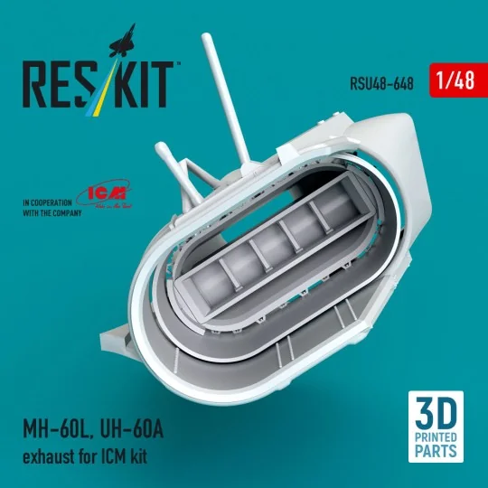 MH-60L, UH-60A exhaust (3D Printed) for ICM, 1/48 - ResKit Models R... MH-60L, UH-60A exhaust (3D Printed) for ICM, 1/48 - ResKit Models R...