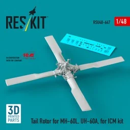 Tail Rotor for MH-60L, UH-60A (3D Printed) for ICM, 1/48 - ResKit M... 2
