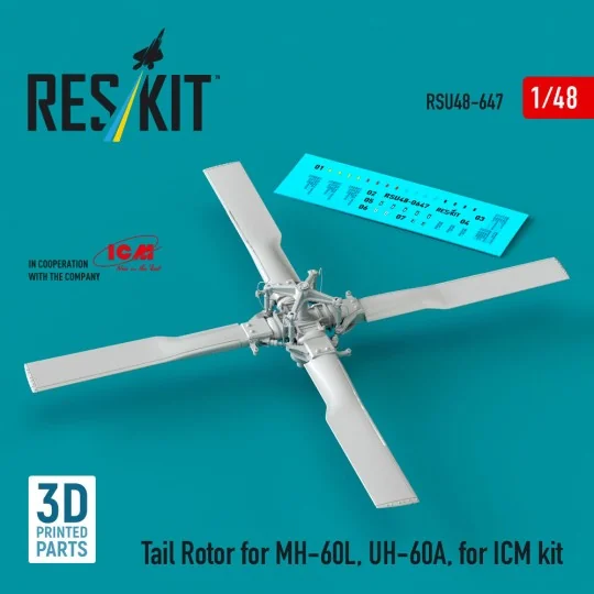 Tail Rotor for MH-60L, UH-60A (3D Printed) for ICM, 1/48 - ResKit M... Tail Rotor for MH-60L, UH-60A (3D Printed) for ICM, 1/48 - ResKit M...