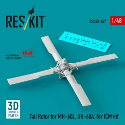 Tail Rotor for MH-60L, UH-60A (3D Printed) for ICM, 1/48 - ResKit M... 2