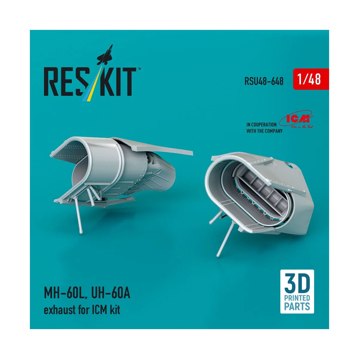 MH-60L, UH-60A exhaust (3D Printed) for ICM, 1/48 - ResKit Models R... MH-60L, UH-60A exhaust (3D Printed) for ICM, 1/48 - ResKit Models R...