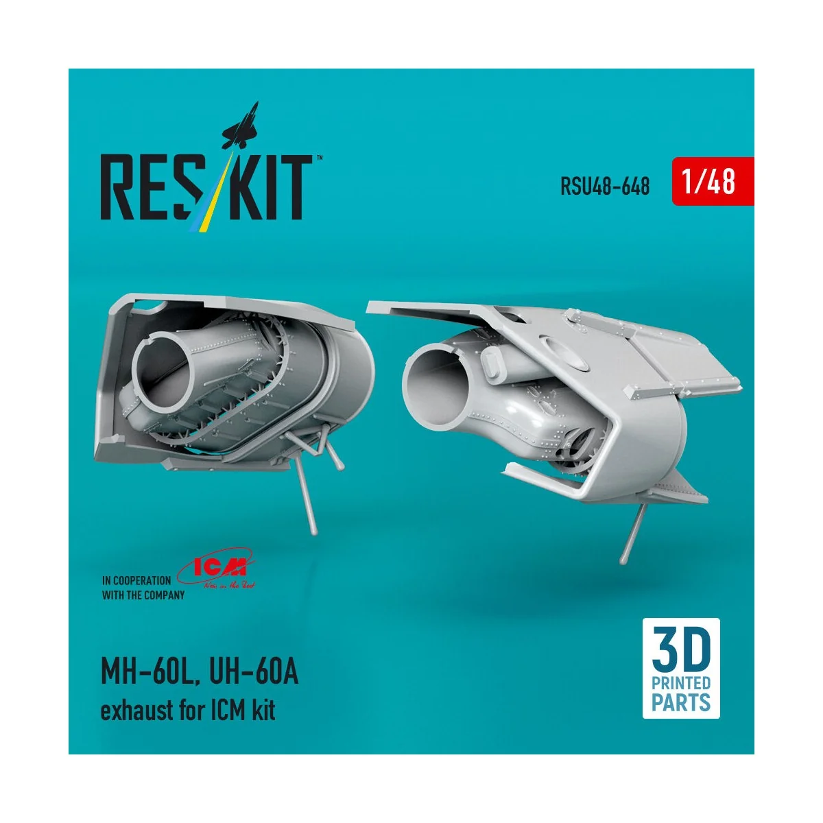 MH-60L, UH-60A exhaust (3D Printed) for ICM, 1/48 - ResKit Models R... MH-60L, UH-60A exhaust (3D Printed) for ICM, 1/48 - ResKit Models R...