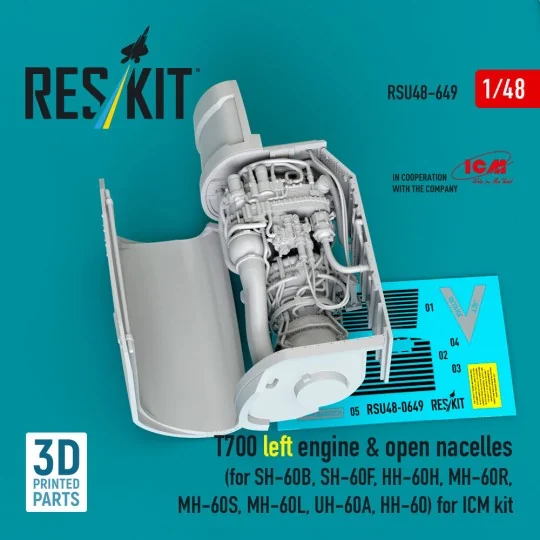 T700 left engine & open nacelles (for SH-60B, SH-60F, HH-60H, MH-60... T700 left engine & open nacelles (for SH-60B, SH-60F, HH-60H, MH-60...