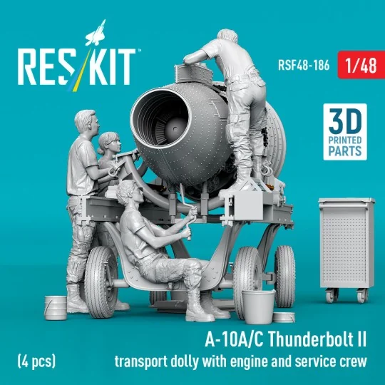 A-10A/C Thunderbolt II transport dolly with engine and service crew... A-10A/C Thunderbolt II transport dolly with engine and service crew...