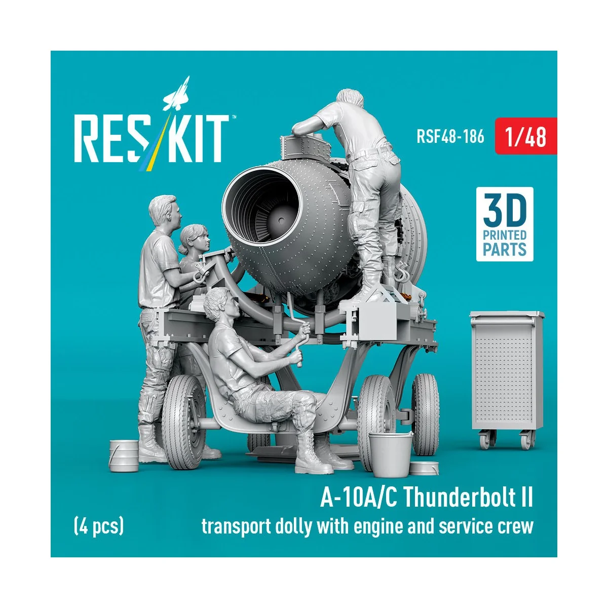 A-10A/C Thunderbolt II transport dolly with engine and service crew... A-10A/C Thunderbolt II transport dolly with engine and service crew...