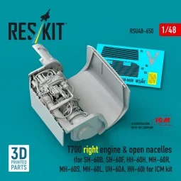 T700 right engine & open nacelles (for SH-60B, SH-60F, HH-60H, MH-6... 2