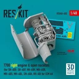 T700 right engine & open nacelles (for SH-60B, SH-60F, HH-60H, MH-6...
