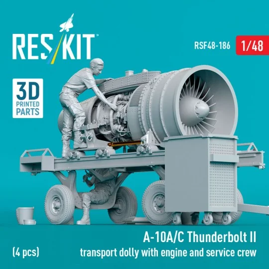A-10A/C Thunderbolt II transport dolly with engine and service crew... A-10A/C Thunderbolt II transport dolly with engine and service crew...