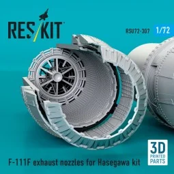 F-111F exhaust nozzles (3D Printed) for Hasegawa, 1/72 - ResKit Mod...