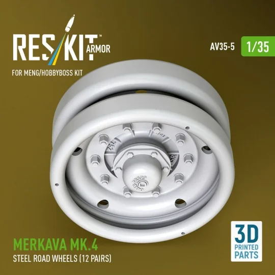 Merkava Mk.4 steel road wheels (12 pairs) (3D Printed) for Meng / H... Merkava Mk.4 steel road wheels (12 pairs) (3D Printed) for Meng / H...